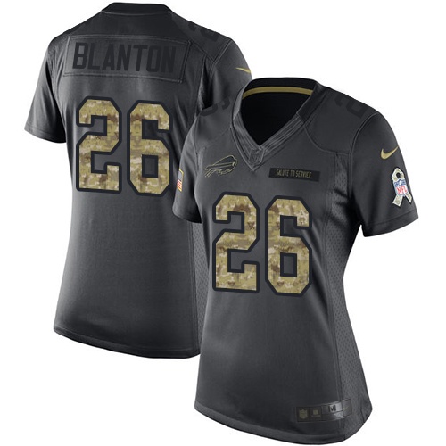 Women's Limited Robert Blanton Nike Jersey Black - #26 2016 Salute to Service NFL Buffalo Bills